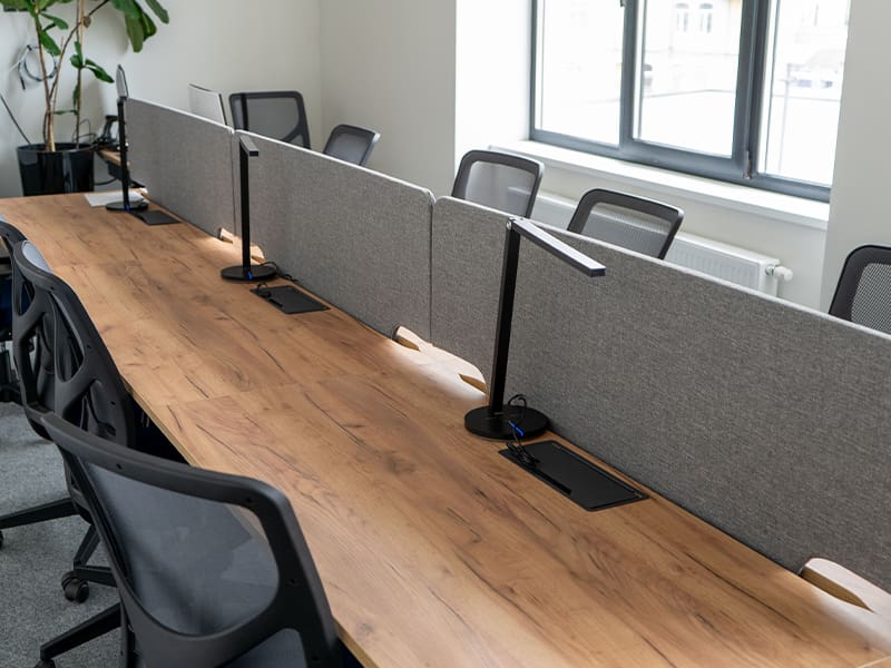 long table with chairs in an office