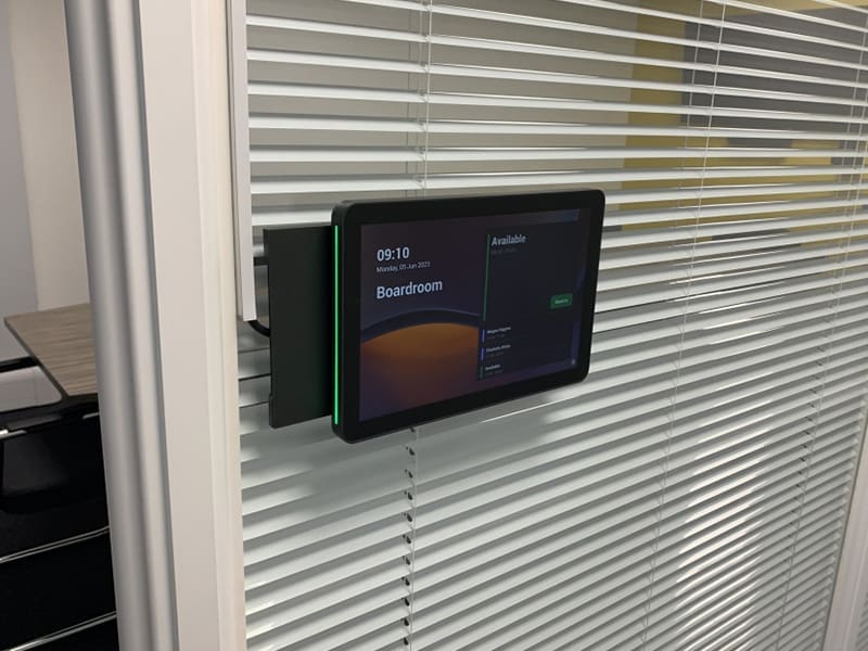 booking system mounted to the wall