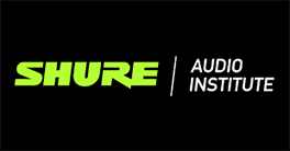 black and green logo featuring the words 'Share Audio Institute